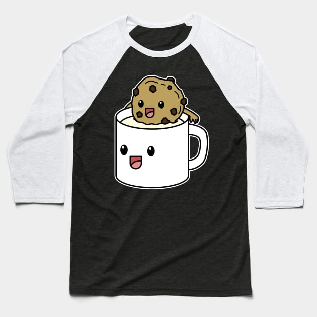 Chocolate Chips Cookie and Milk Baseball T-Shirt by rudypagnel